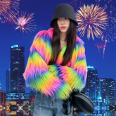Vividly Fierce Rainbow Queer Glam Coat